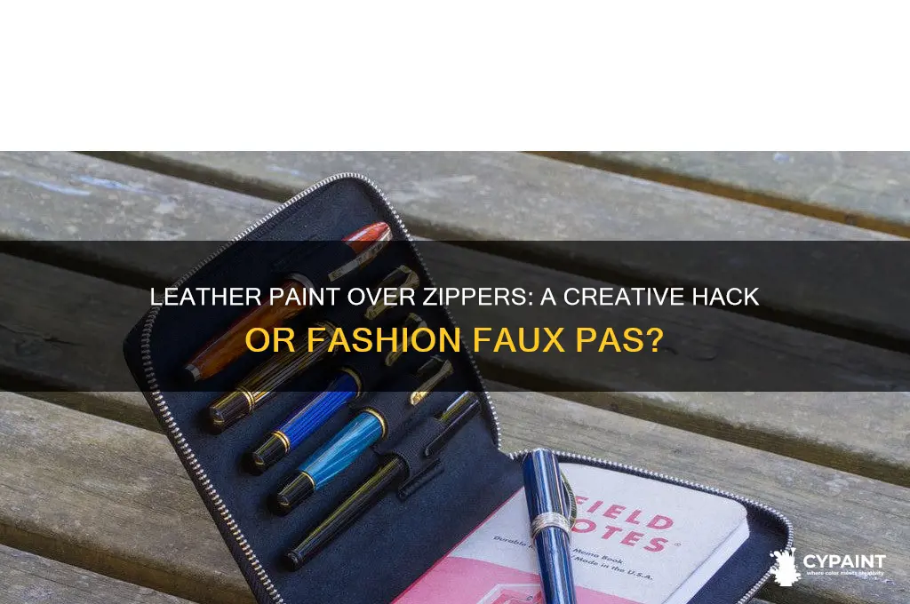 is it ok to leather paint over zippers