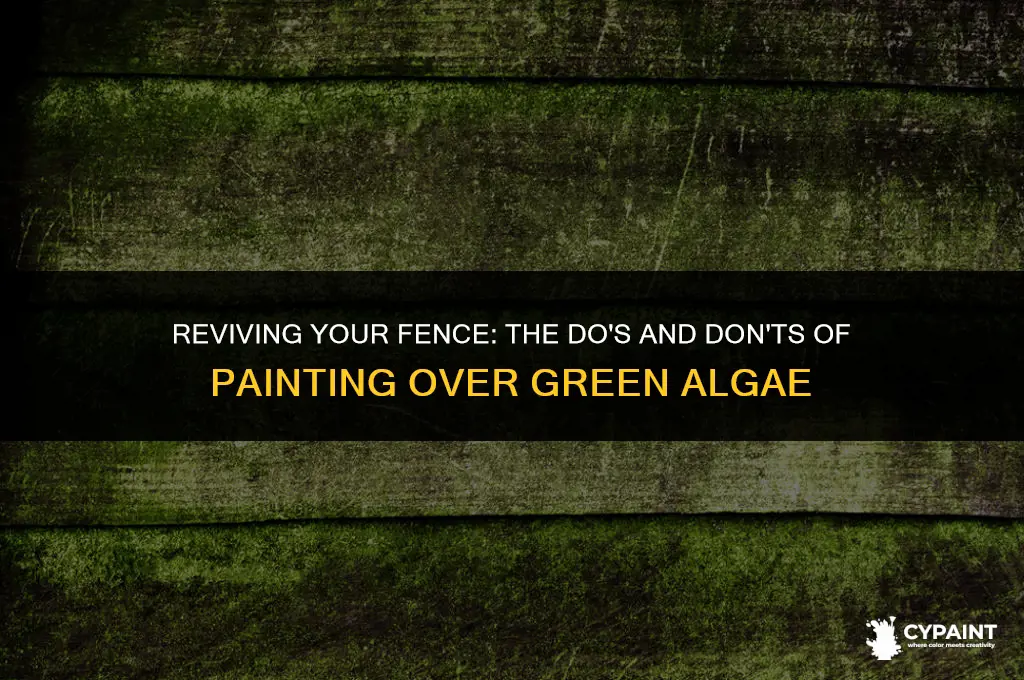 is it ok to paint over green algae on fence
