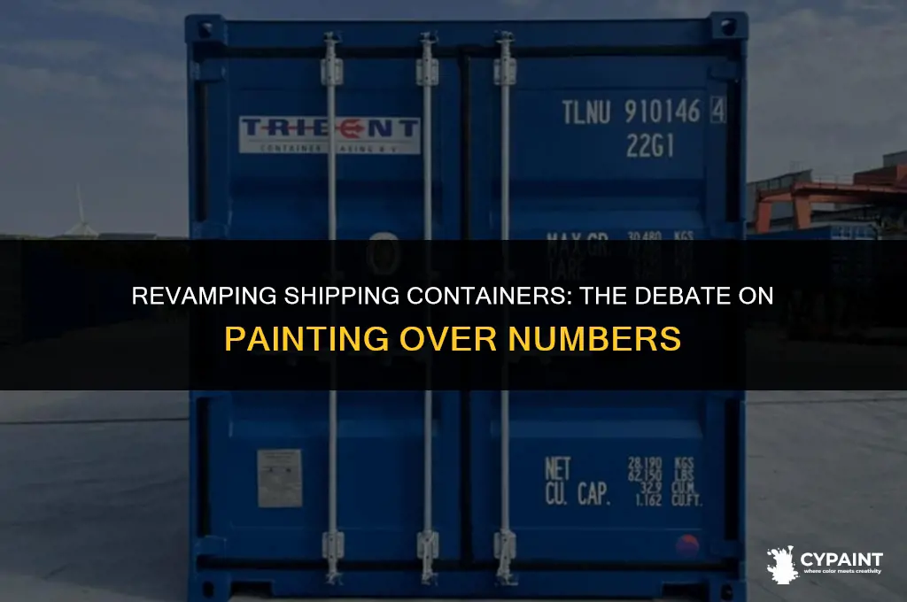 is it ok to paint over numbers on shipping container