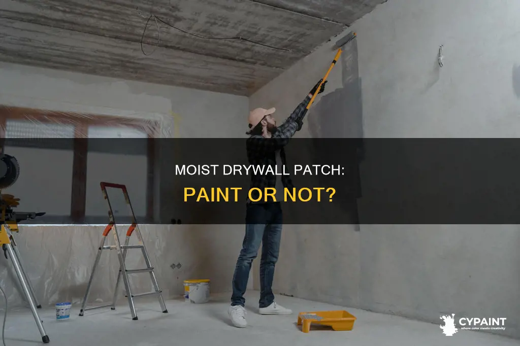 is it okay to paint over moist drywall patch