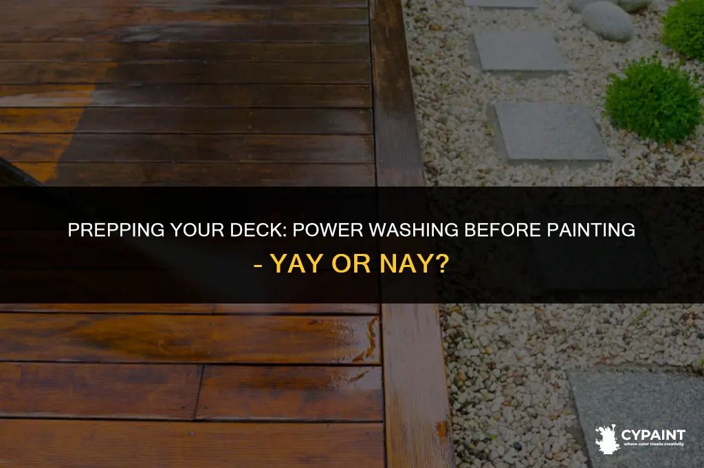 is it okay to power wash a deck before painting