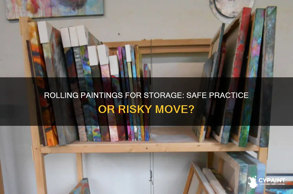 is it safe to roll paintings for storage