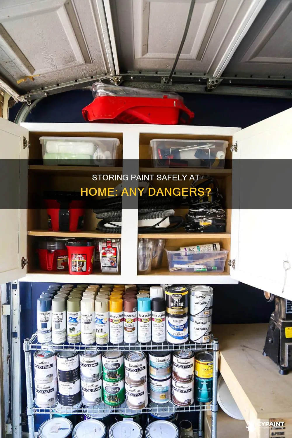 is it safe to store paint inside a home