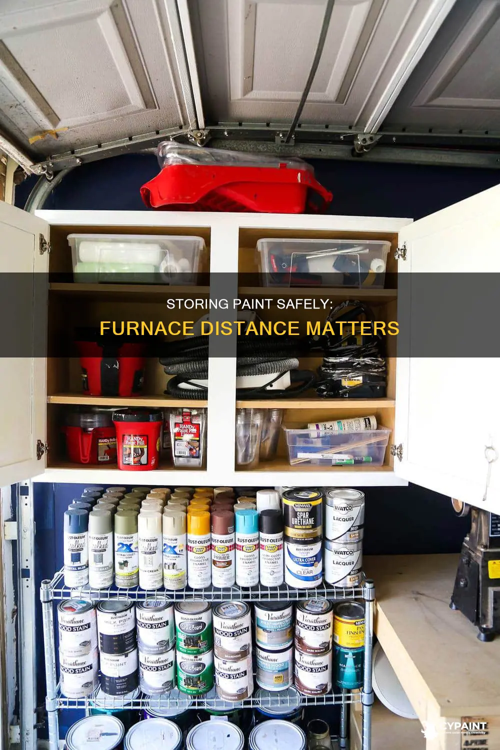 is it safe to store paint near a furnace
