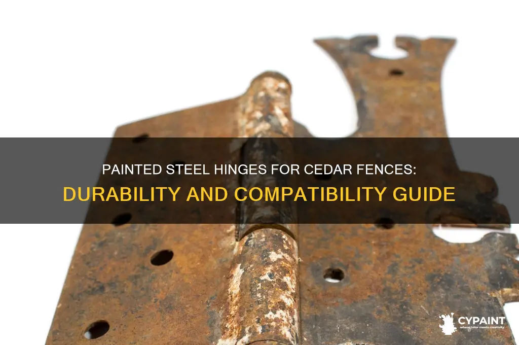 is painted steel hinge okay for cedar fence