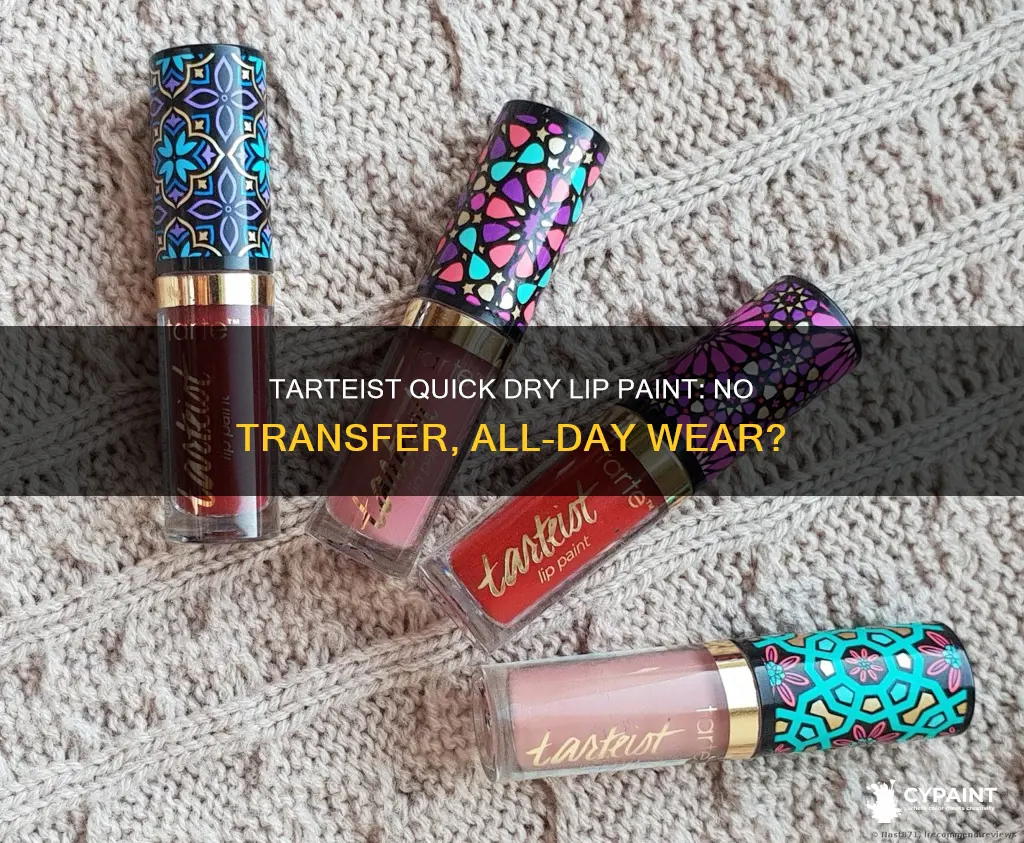 is tarteist quick dry matte lip paint transfer proof