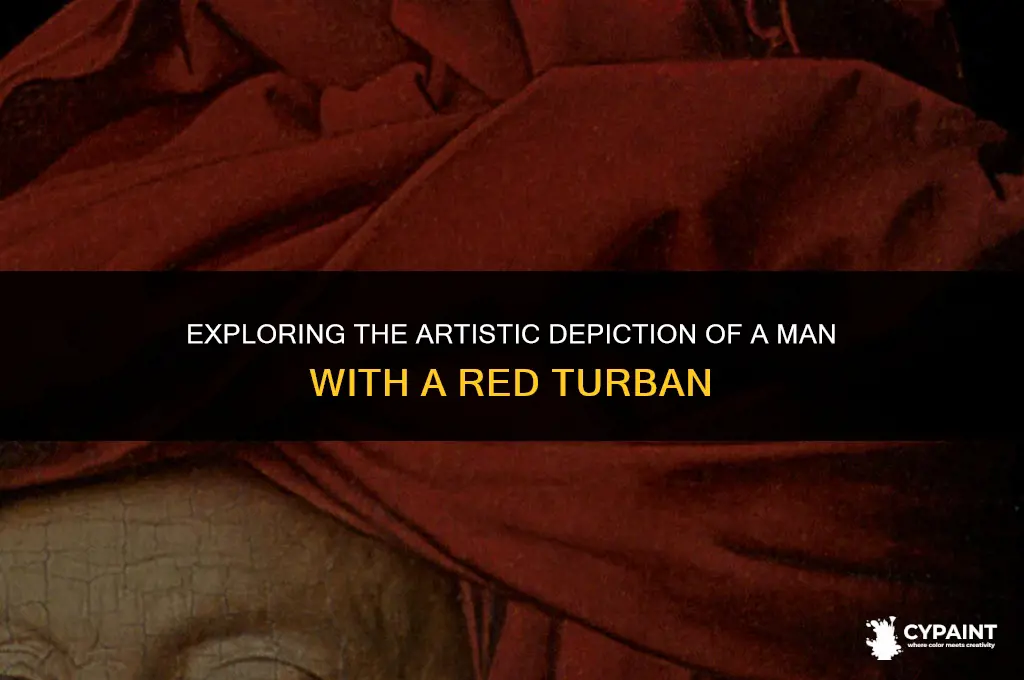 is the frame painted in man with a red turban