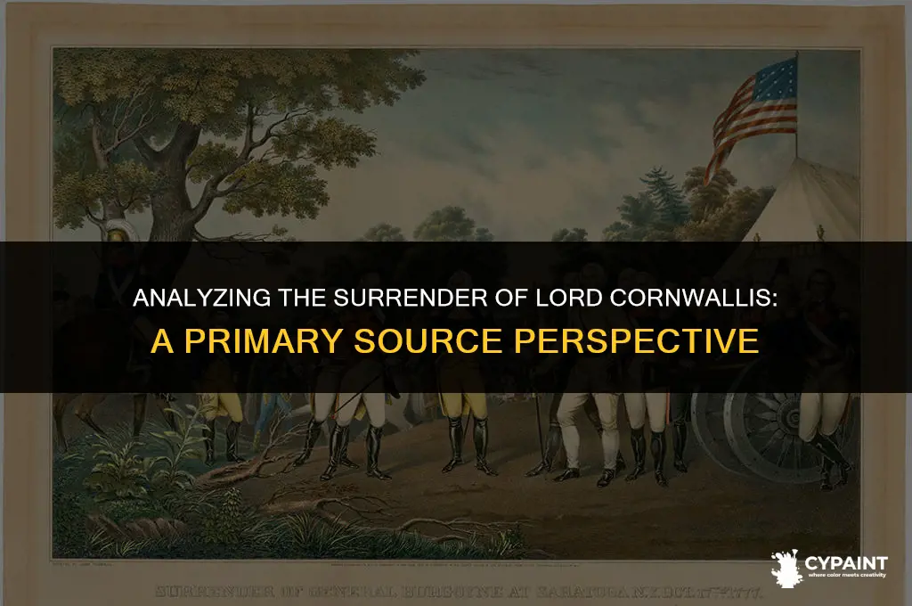 is the painting surrender of lord cornwallis a primary source