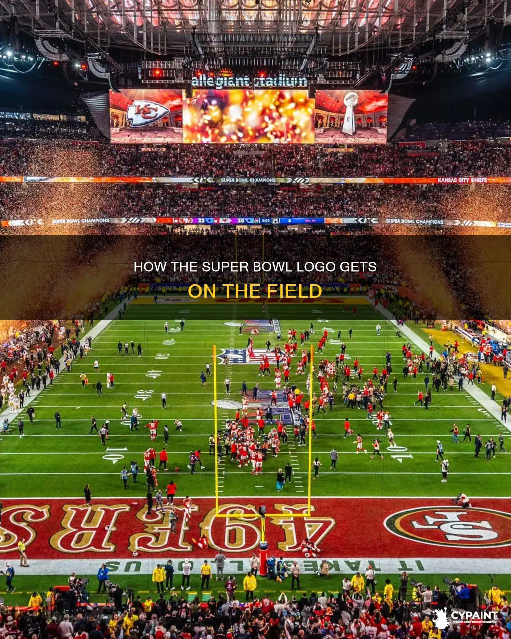 is the super bowl logo painted on the field