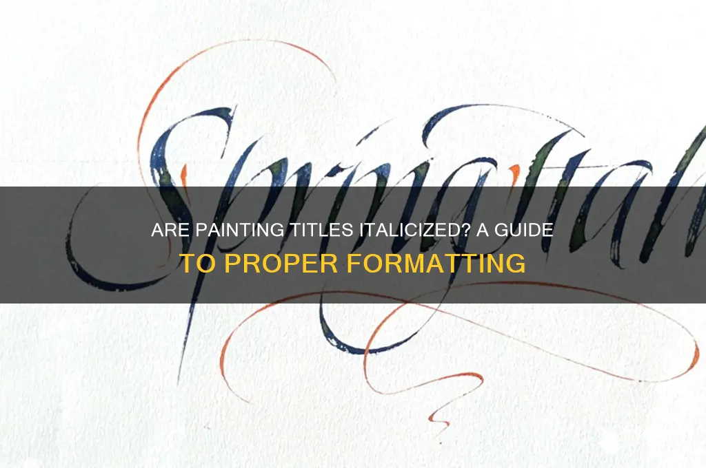 is the title of a painting in italics
