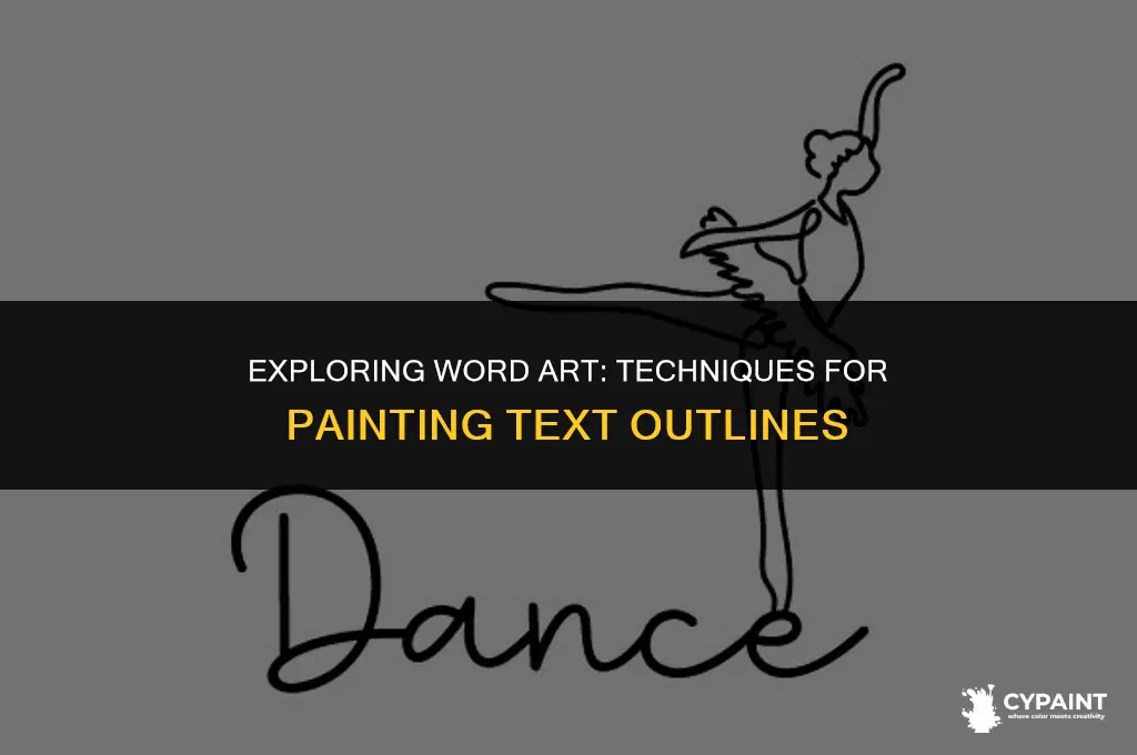 is their a way to give words outlines in paint
