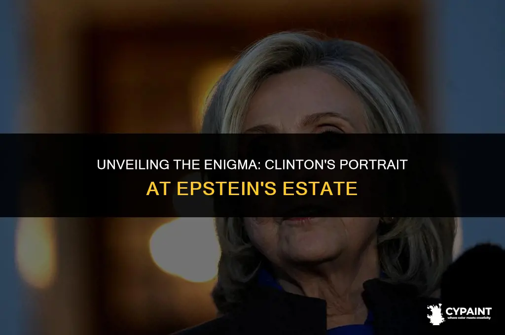 is there a bizarre painting of clinton on epstein property