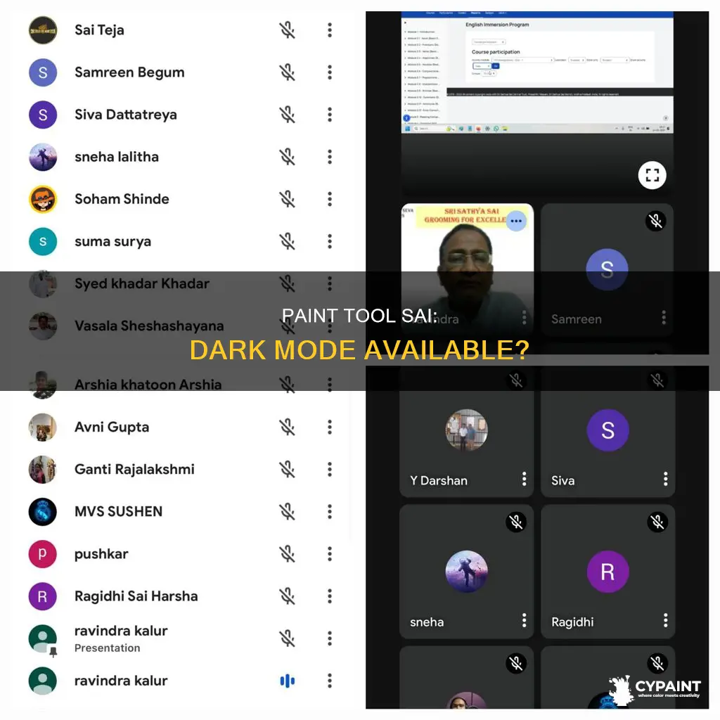 is there a dark mode for paint tool sai