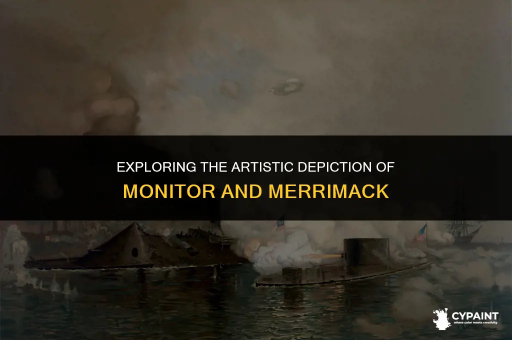 is there a painting of the monitor and the merramack