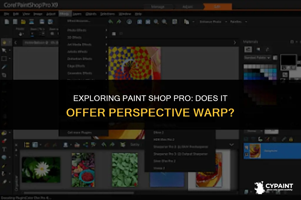 is there a perspective warp feature in paint shop pro