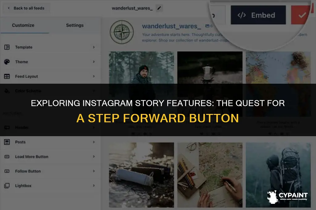 is there a step foaward button in insatgram story paint