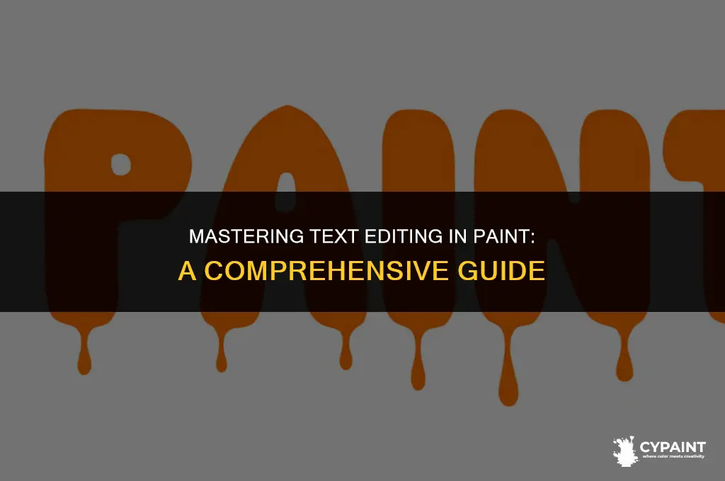 is there a way to edit text on paint after