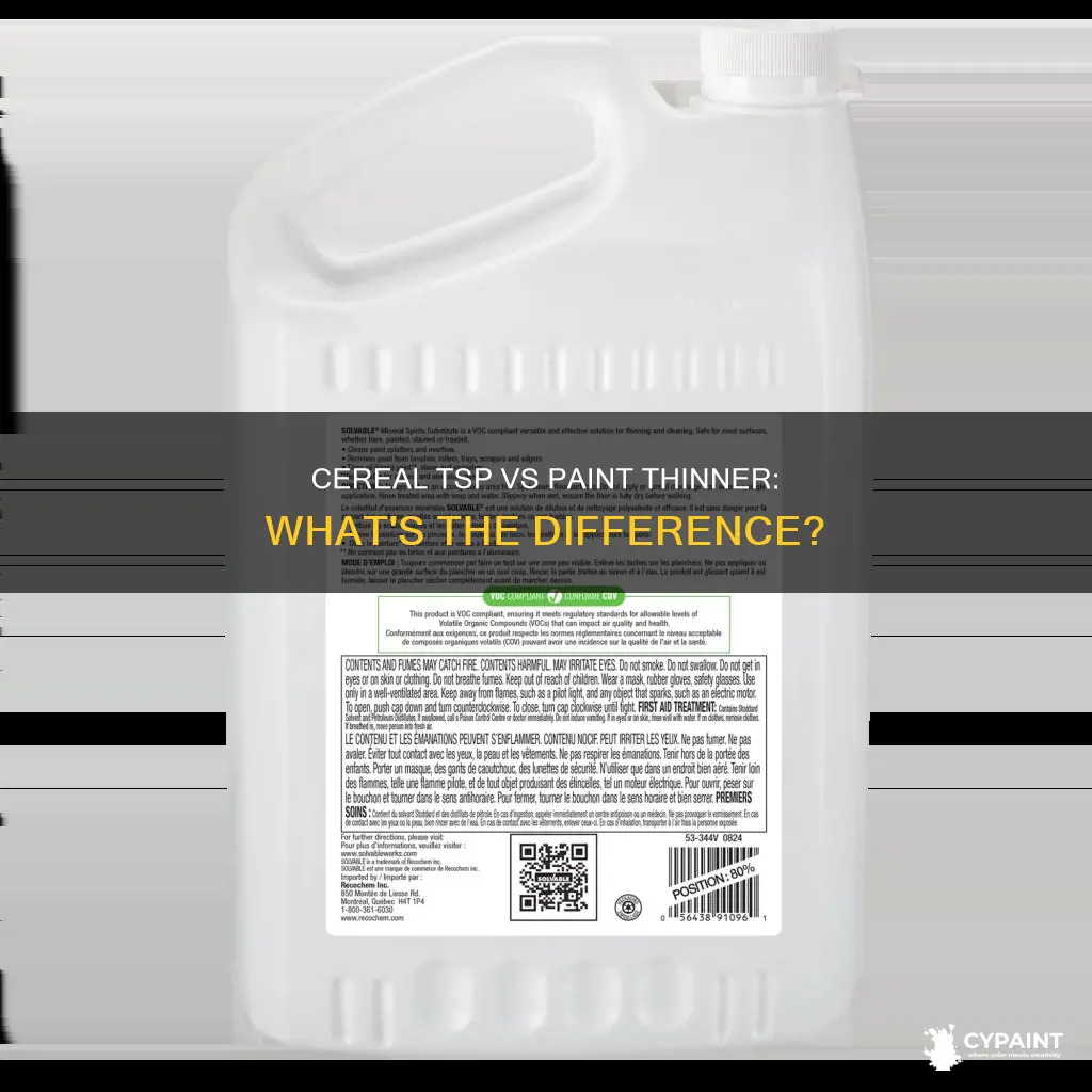 is tsp in cereal the same as paint thinner