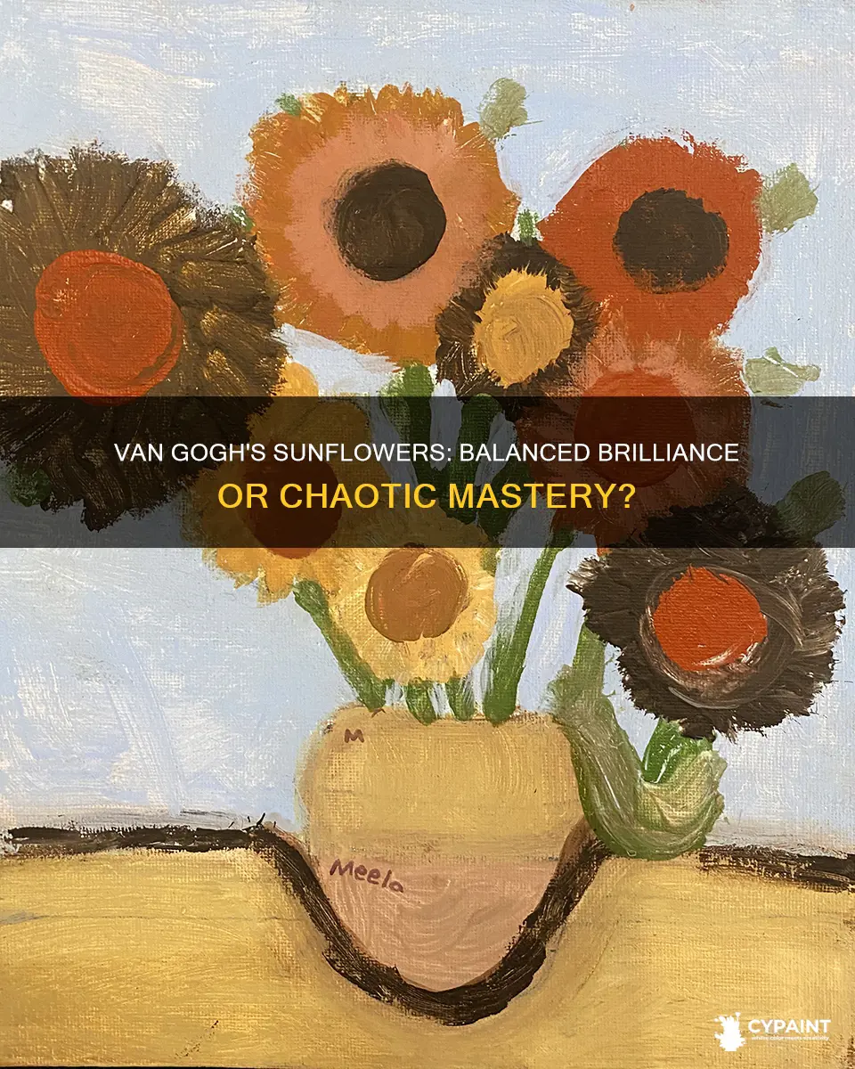 is van goghs sunflowers painting balanced or not balanced
