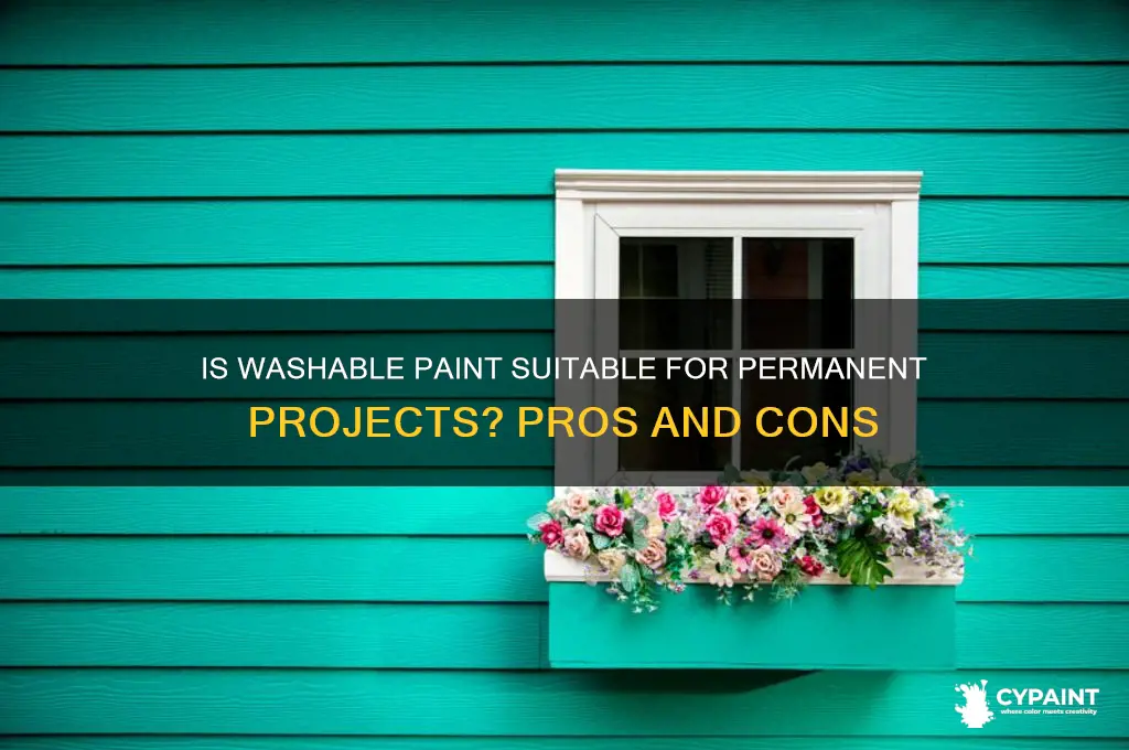 is washable paint ok for permanently painting something