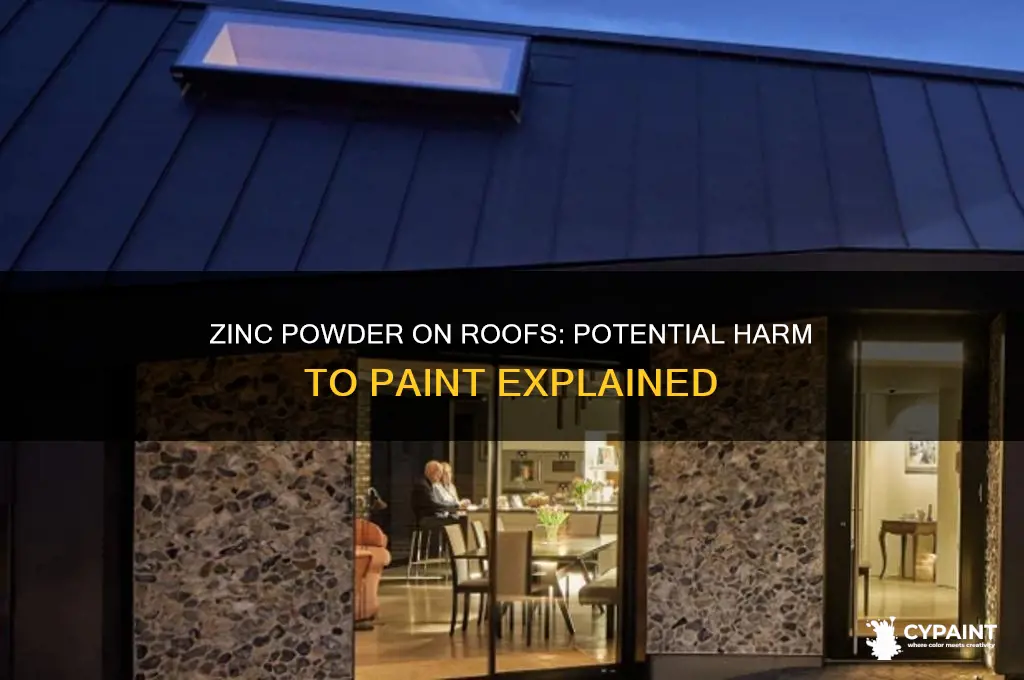 is zinc powder for roofs harmful to paint