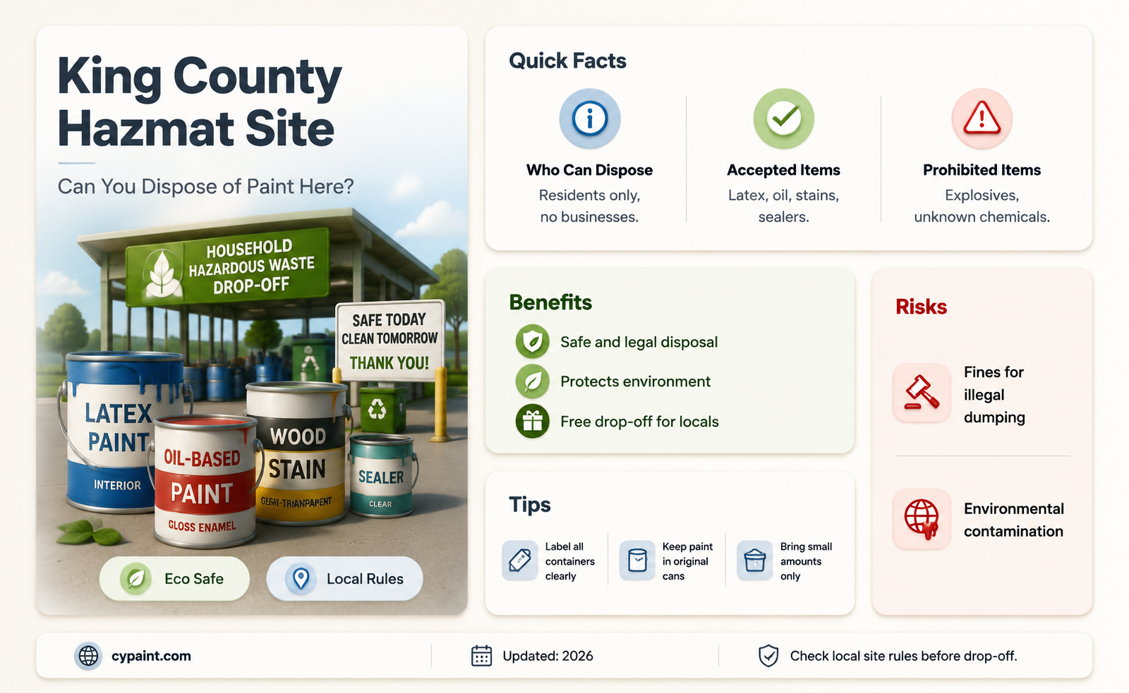 can i take paint to the king county hazmat site