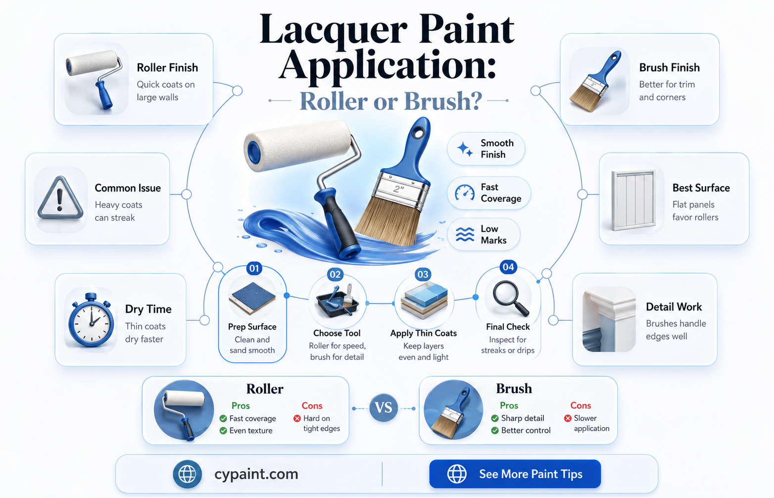 can you apply lacquer paint with a roller