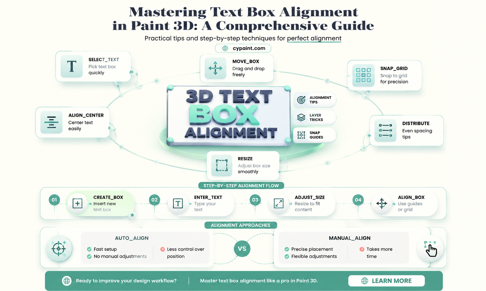 can you align text boxes in paint 3d
