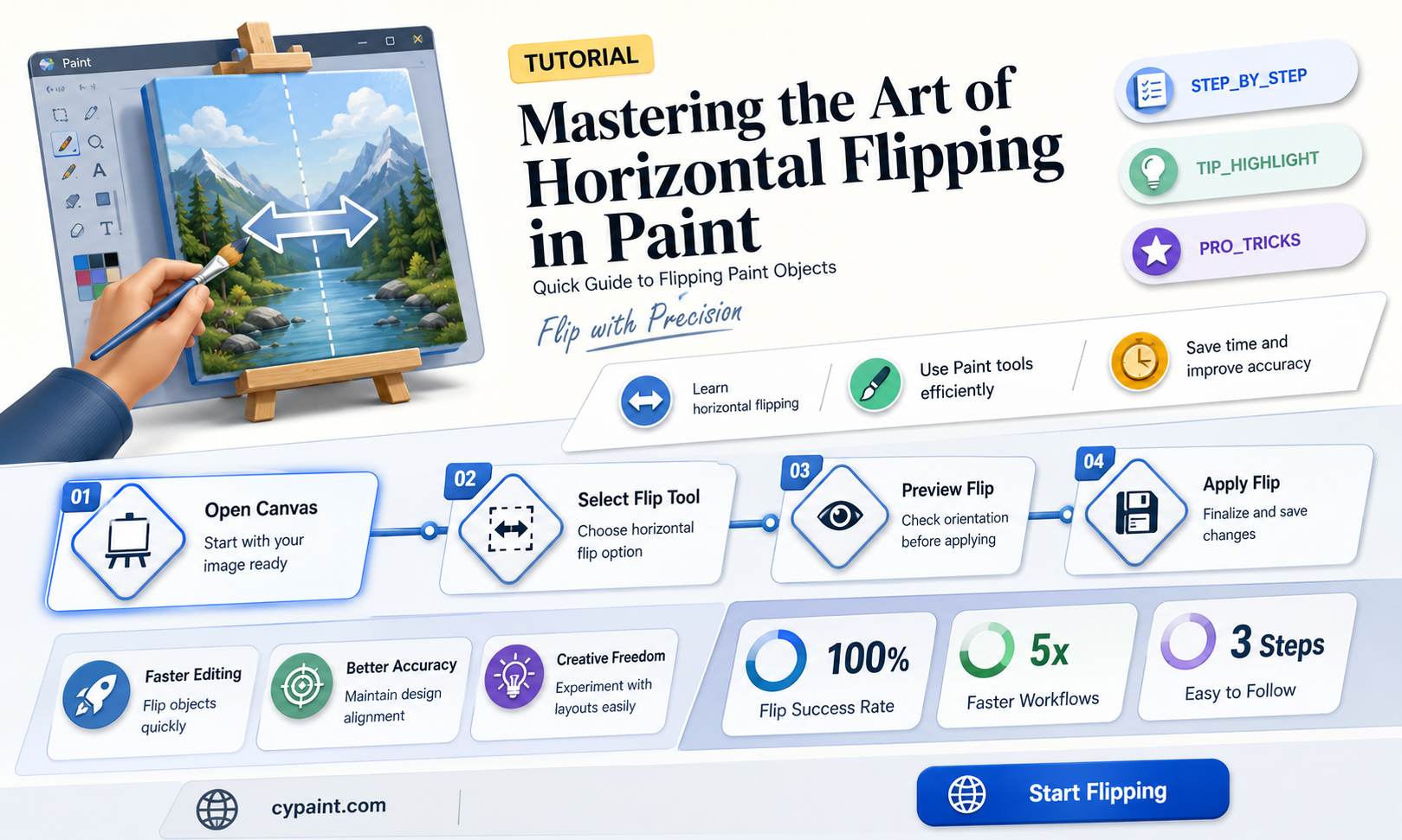 can you do a horizontal flip in paint