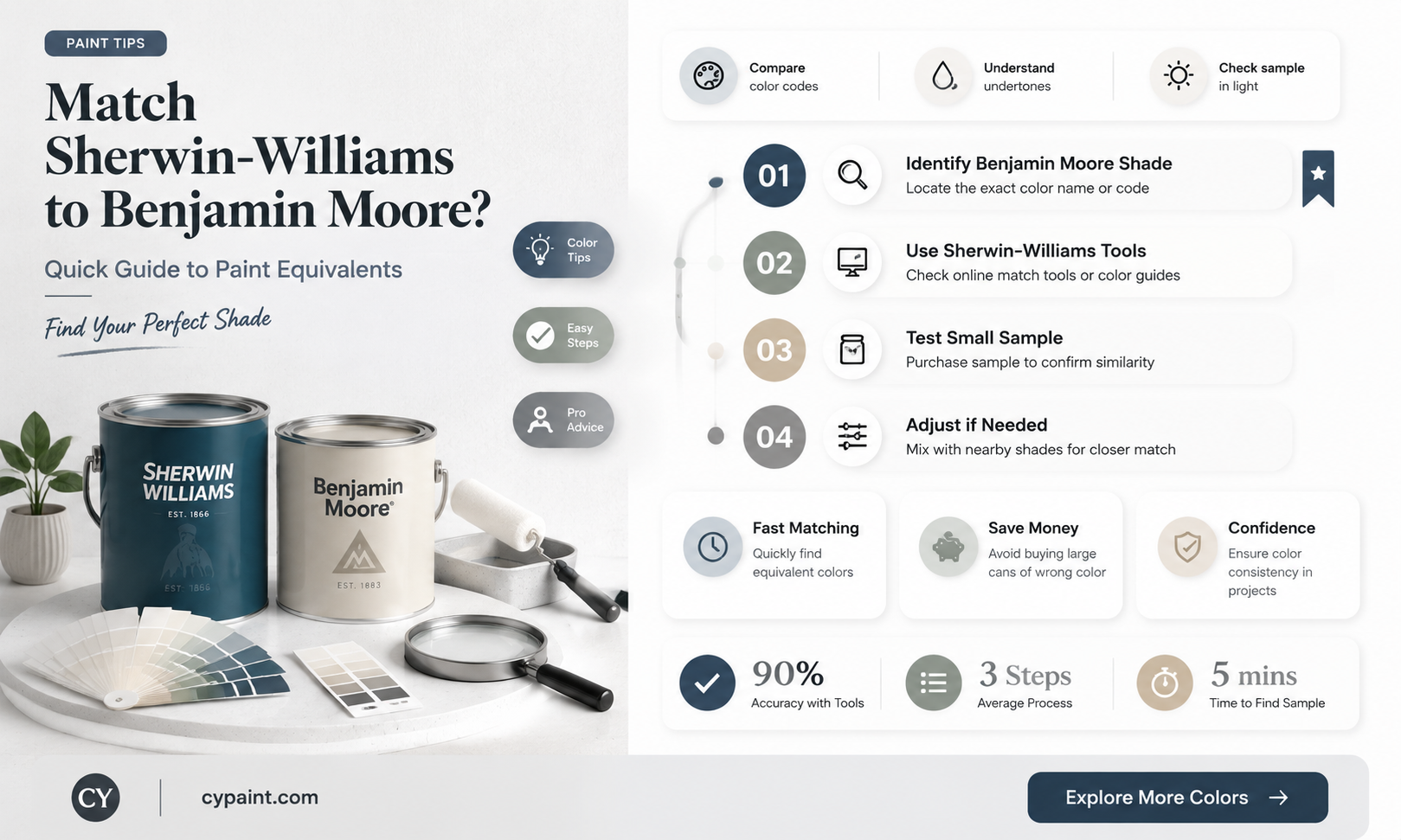 can sherwinn williams paint be matched to benjaman moore sample