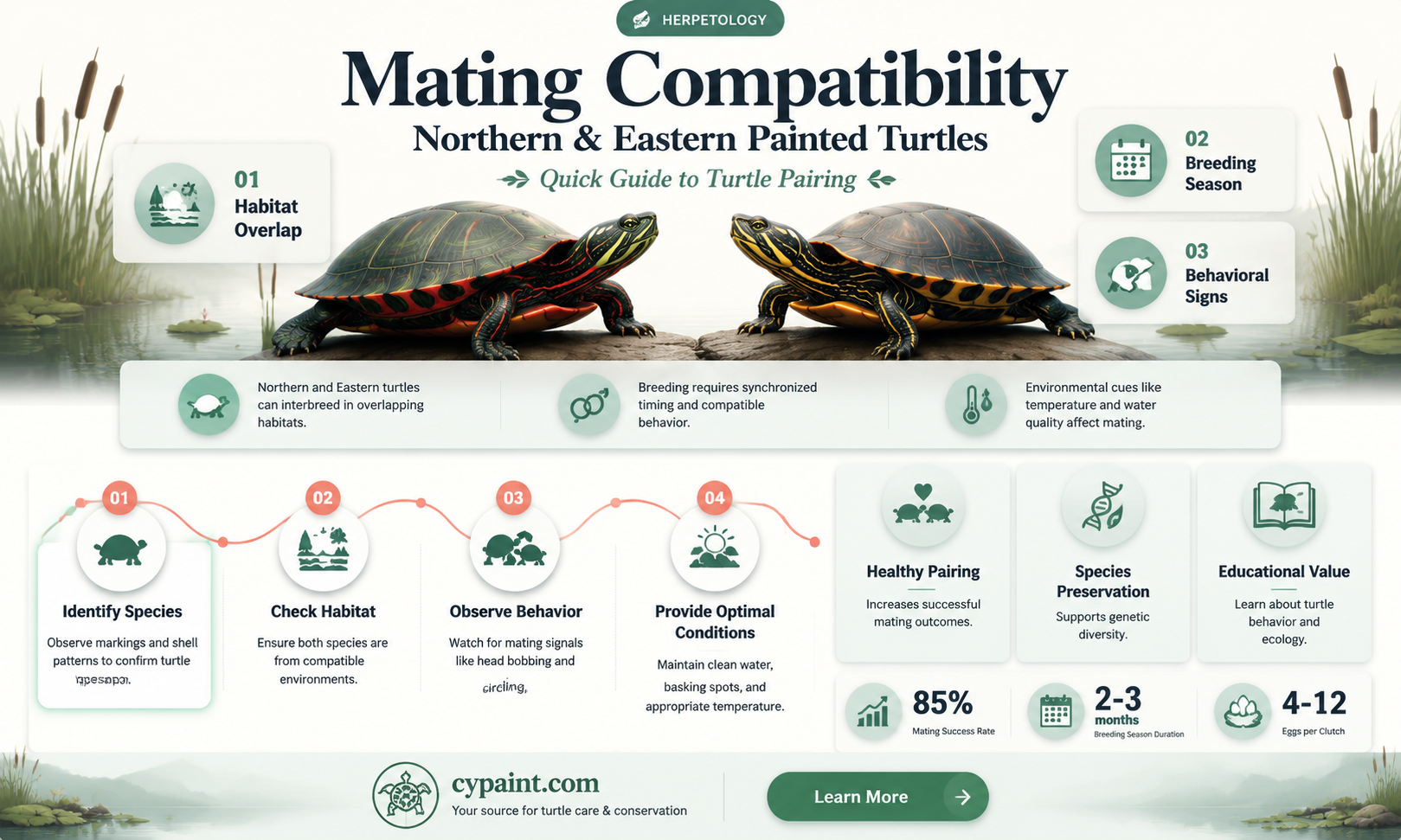 can norther painted turtels mate with eastern painted turtles