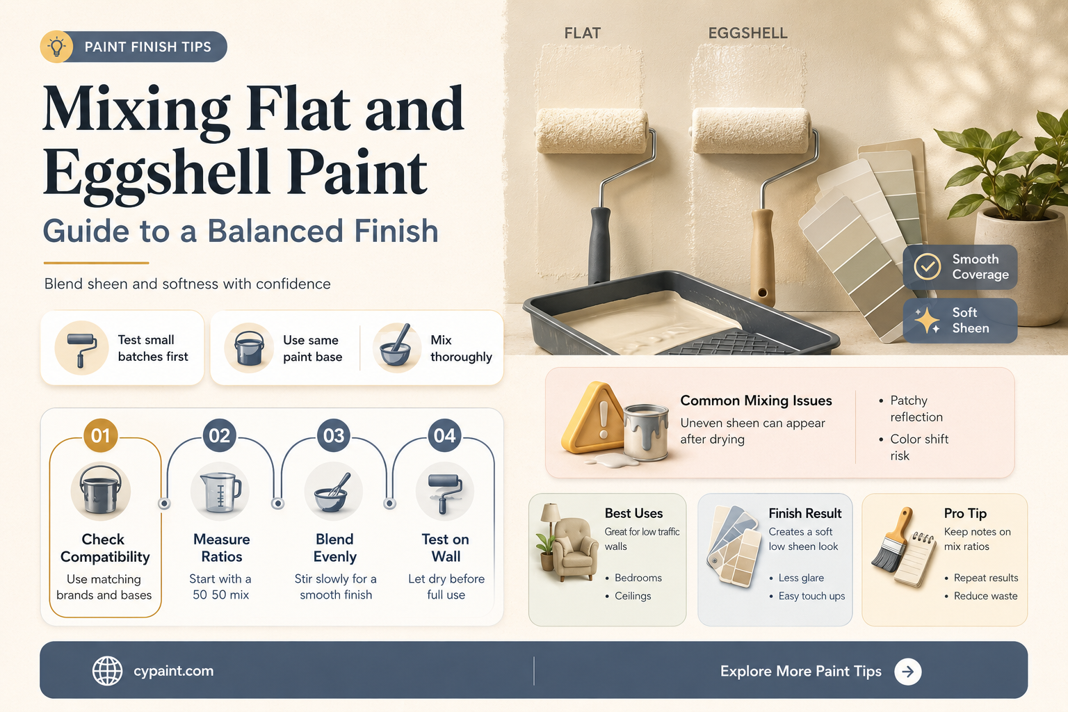 can you blend flat and eggshell paint together