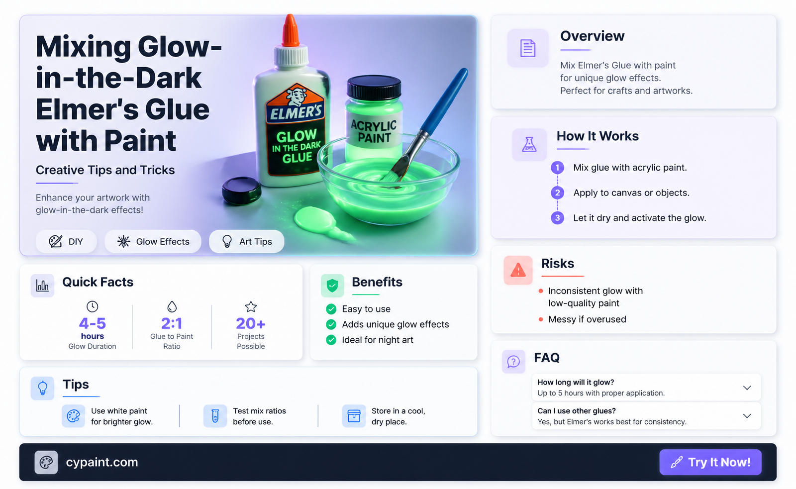 can i mix glow in dark elmer