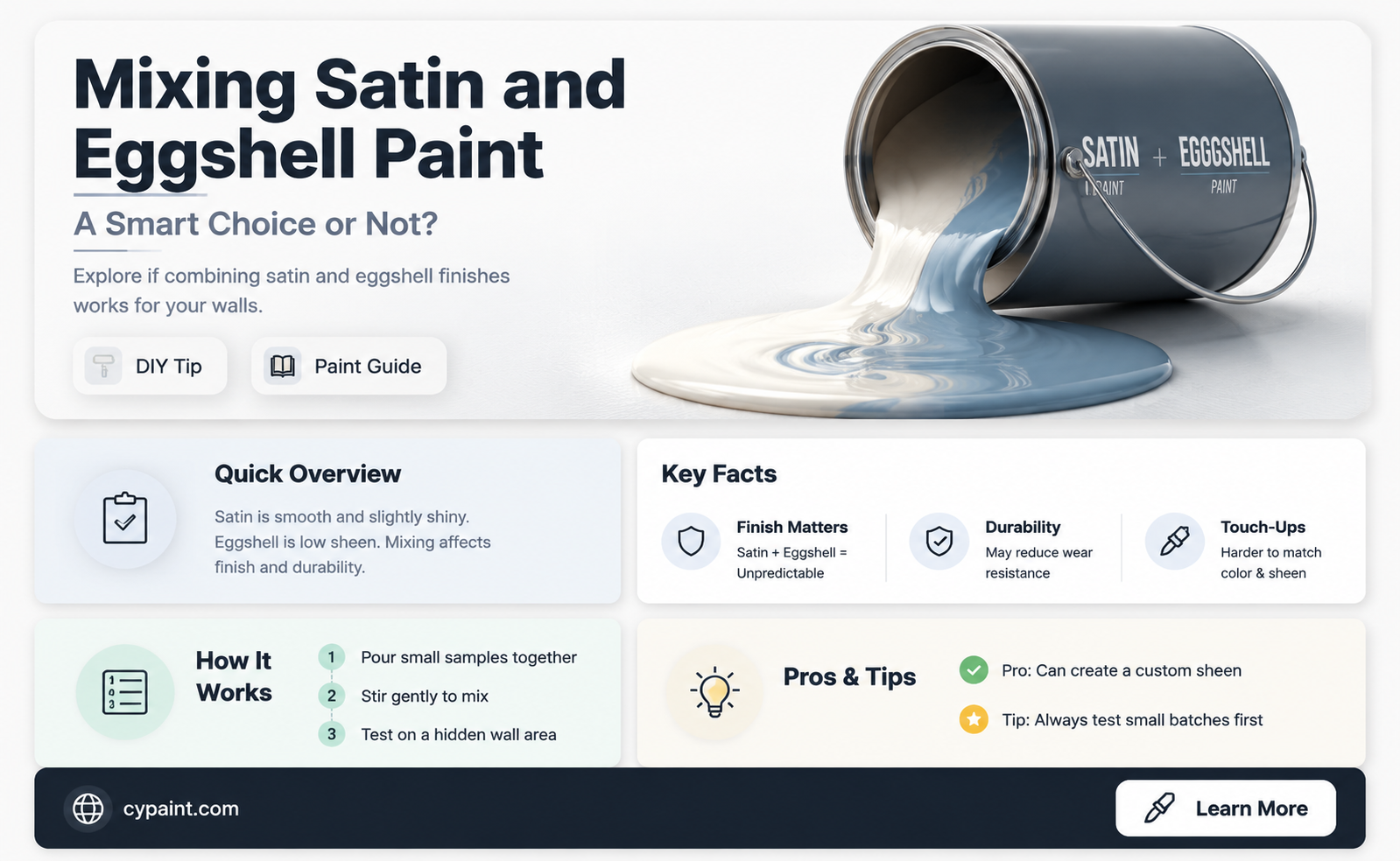 can satin paint samples be mixed with eggshell paint