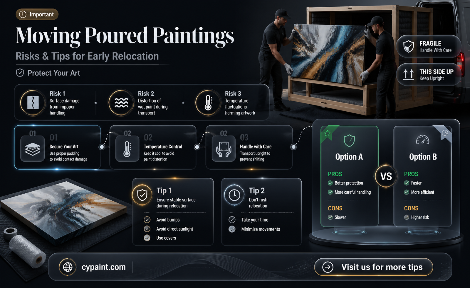 can i move my poured painting before it