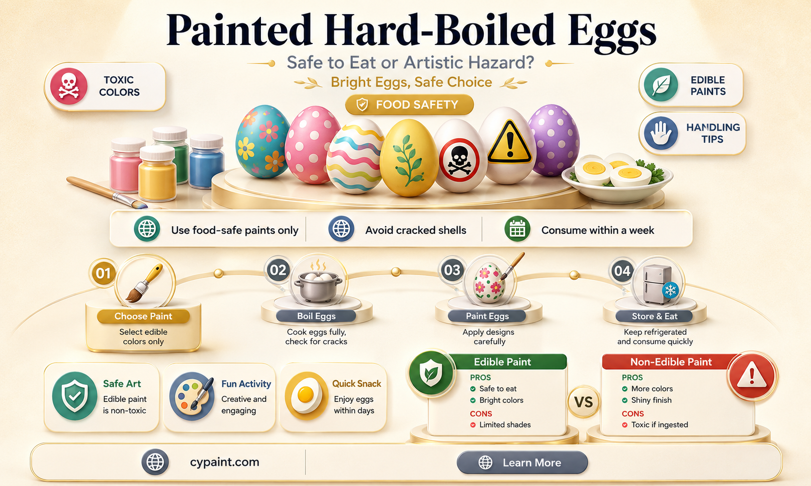can you eat hard boiled eggs that have been painted