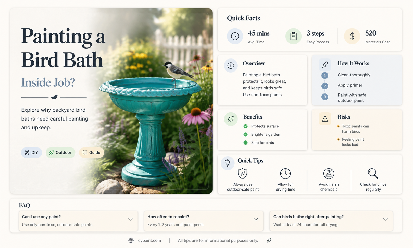 can i paint the inside of my bird bath