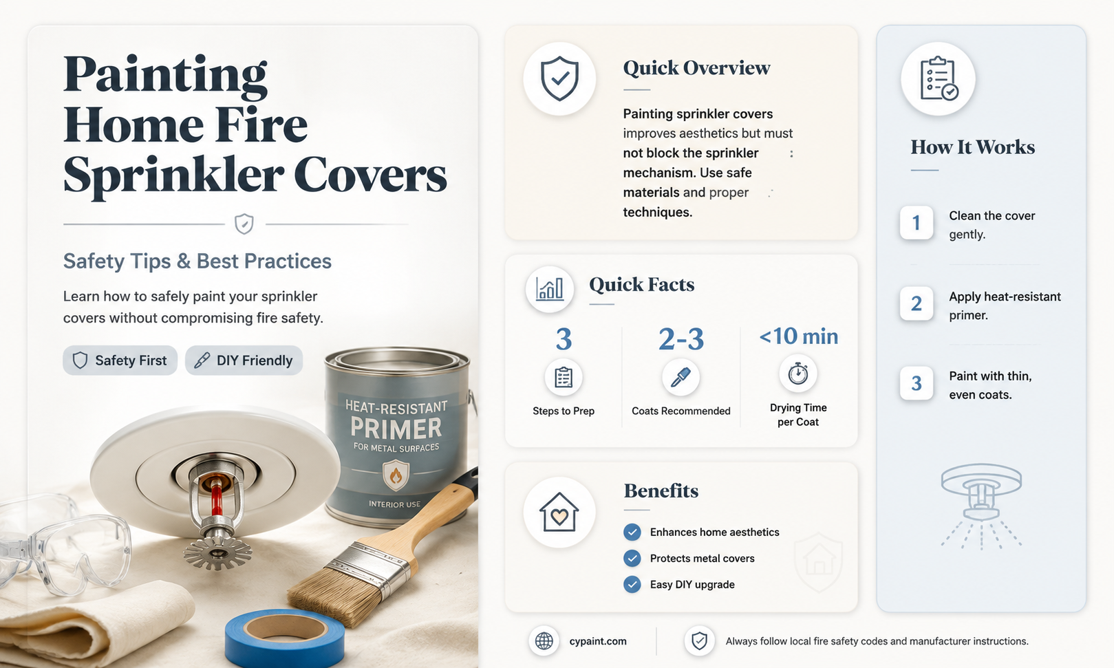 can the cover on a home fire sprinkler be painted