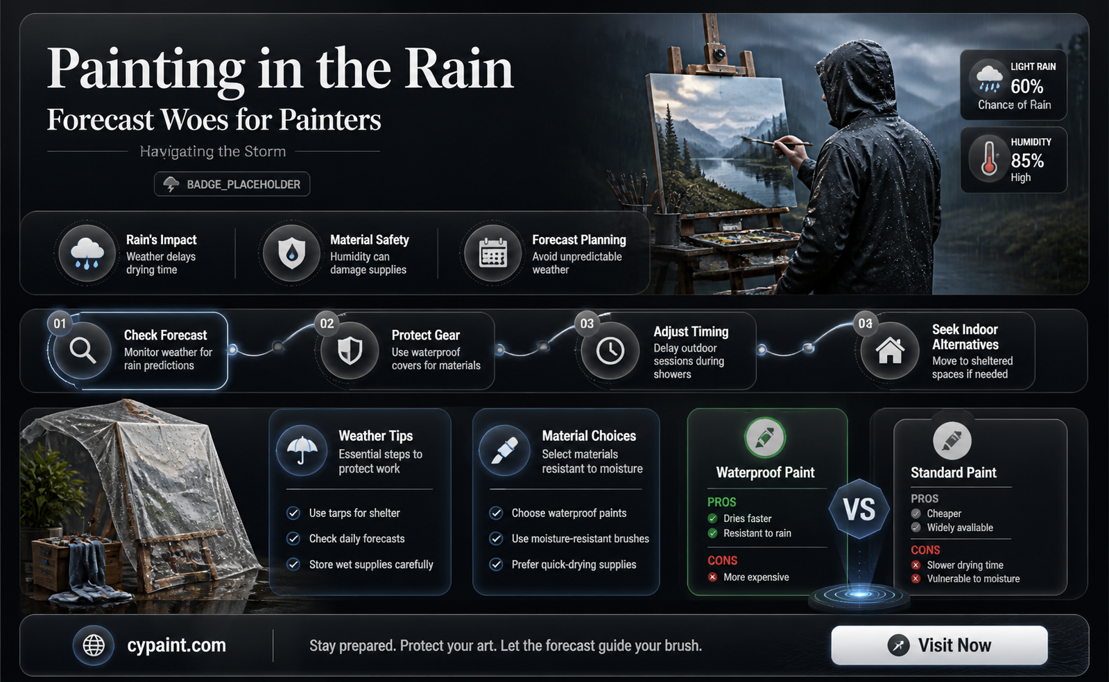 can i paint if rain is in the forecast