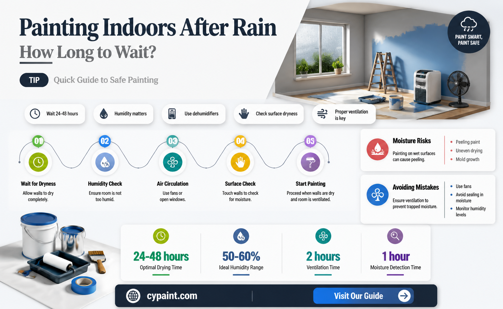 can i paint inside the day after it rains