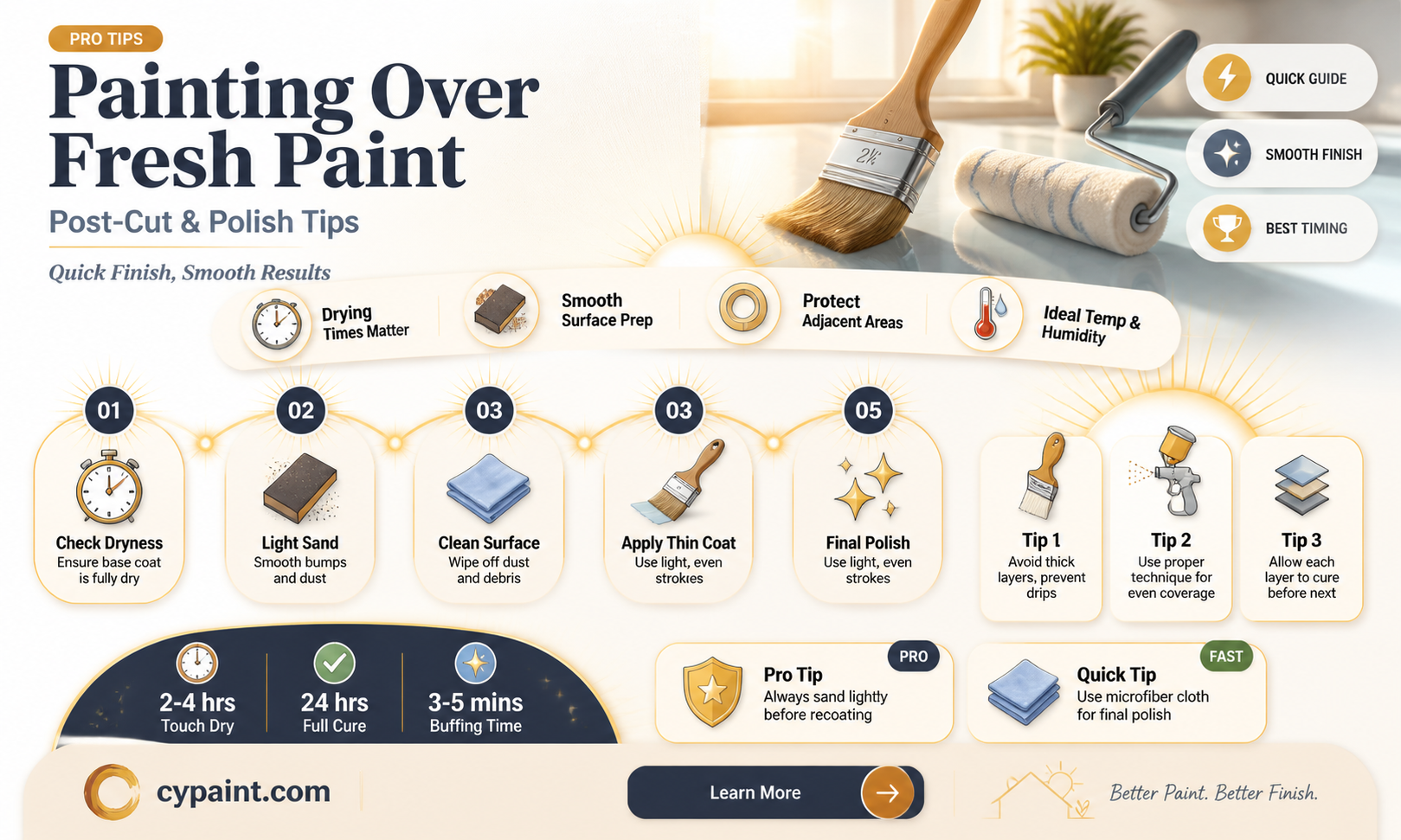 can i paint over fresh paint after cut and polish