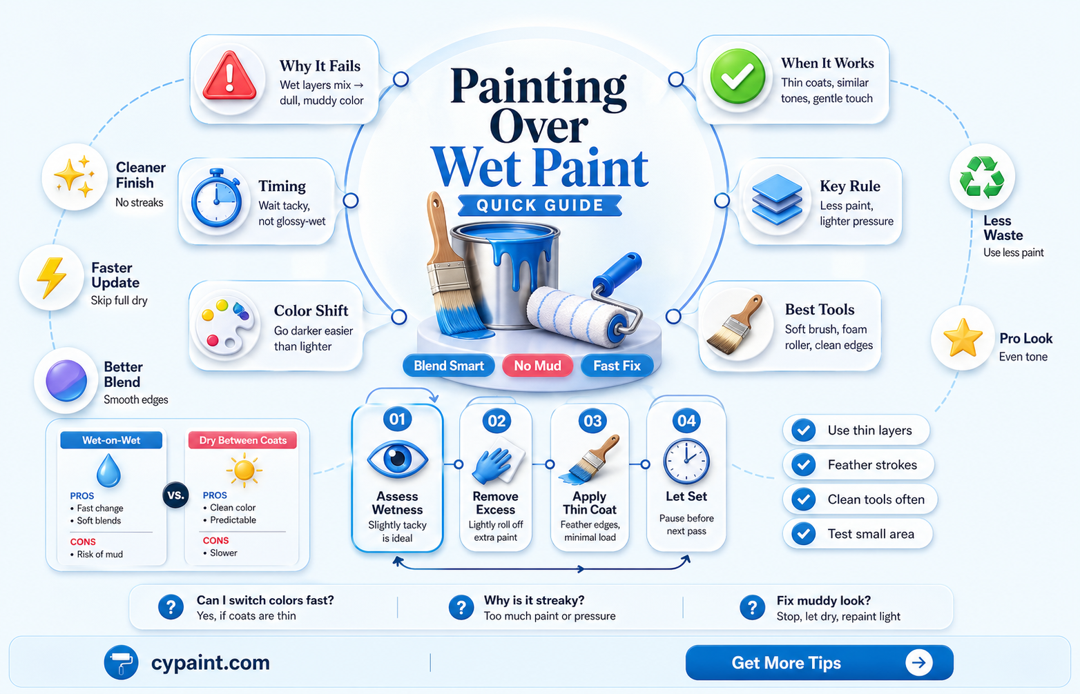 can i go over wet paint with a different colir