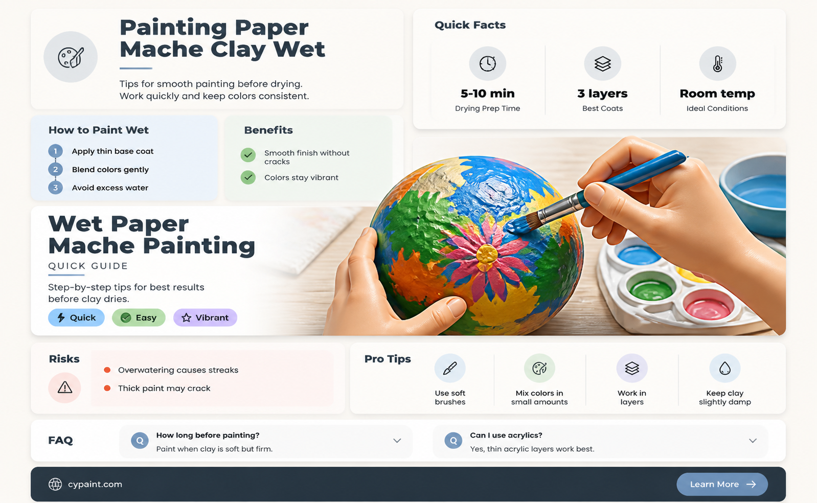 can i paint paper mache clay before it is dry