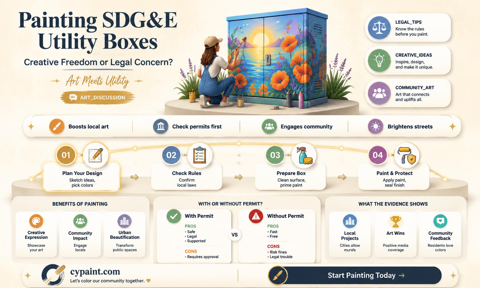 can i paint the sdg&e utility box in my yard