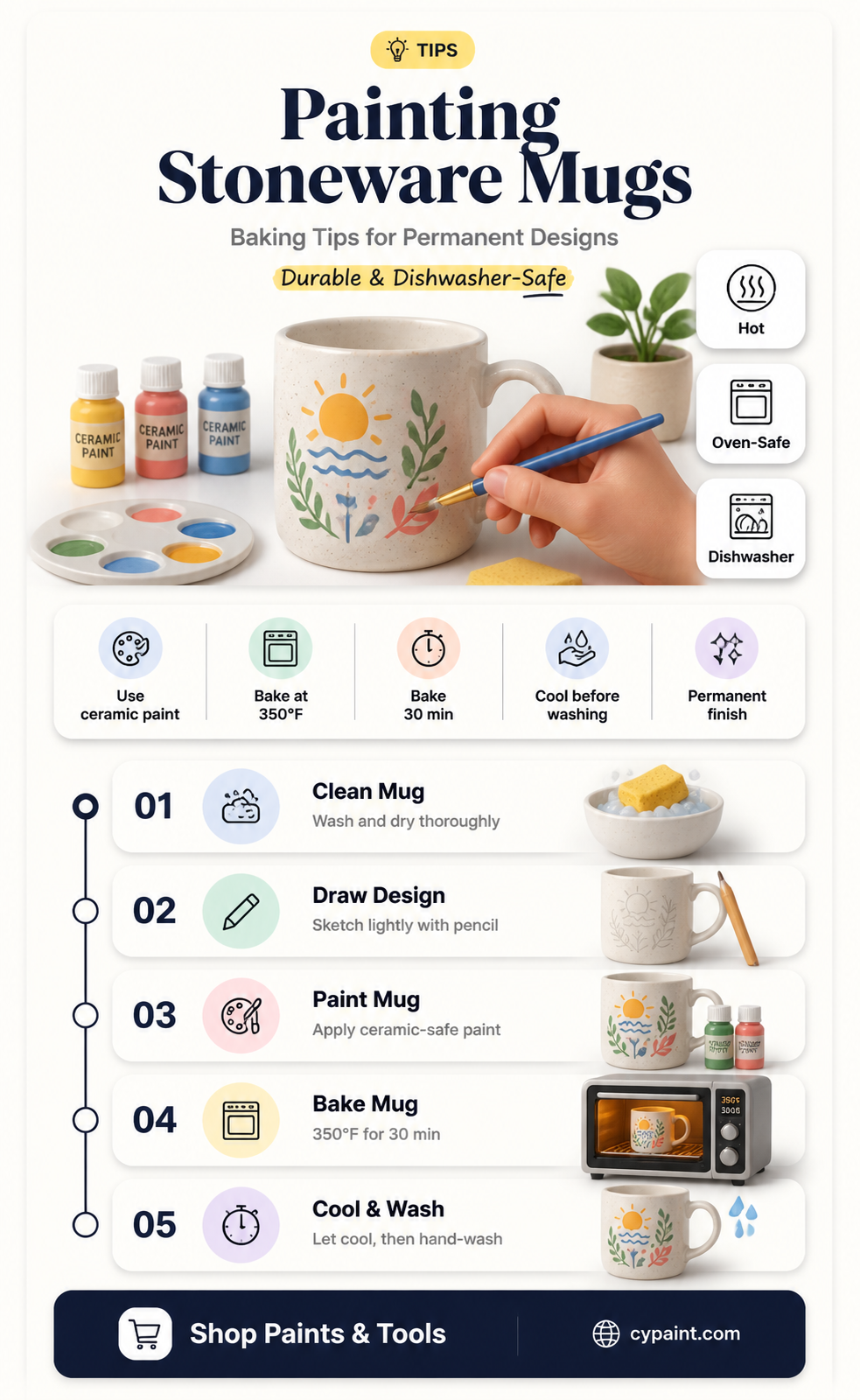 can i paint on a stoneware mug and bake it
