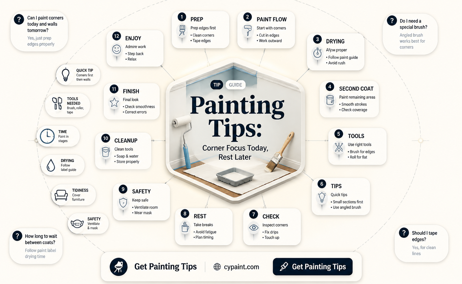 can i paint corners and the rest the next day