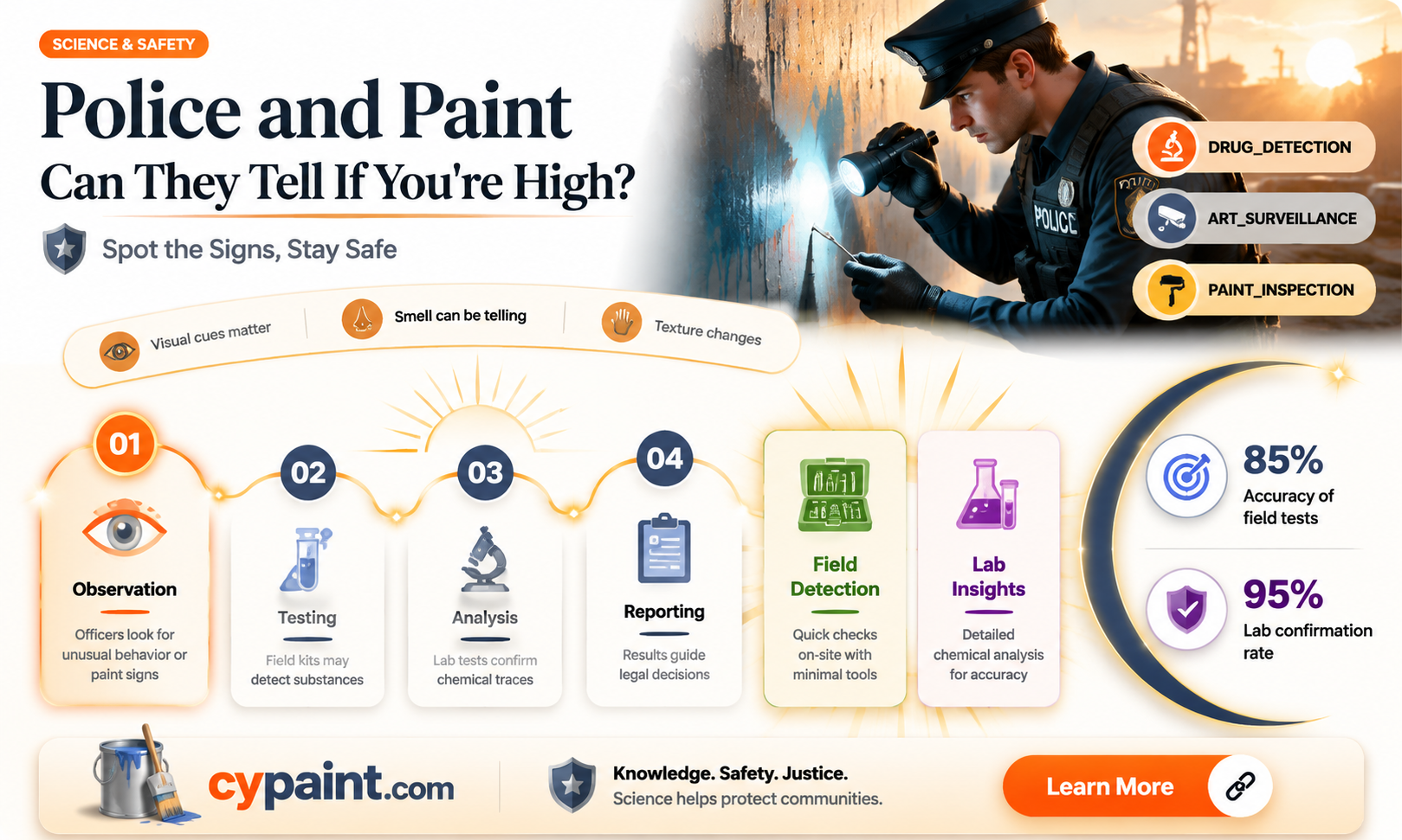 can the police tell if youre high off paint
