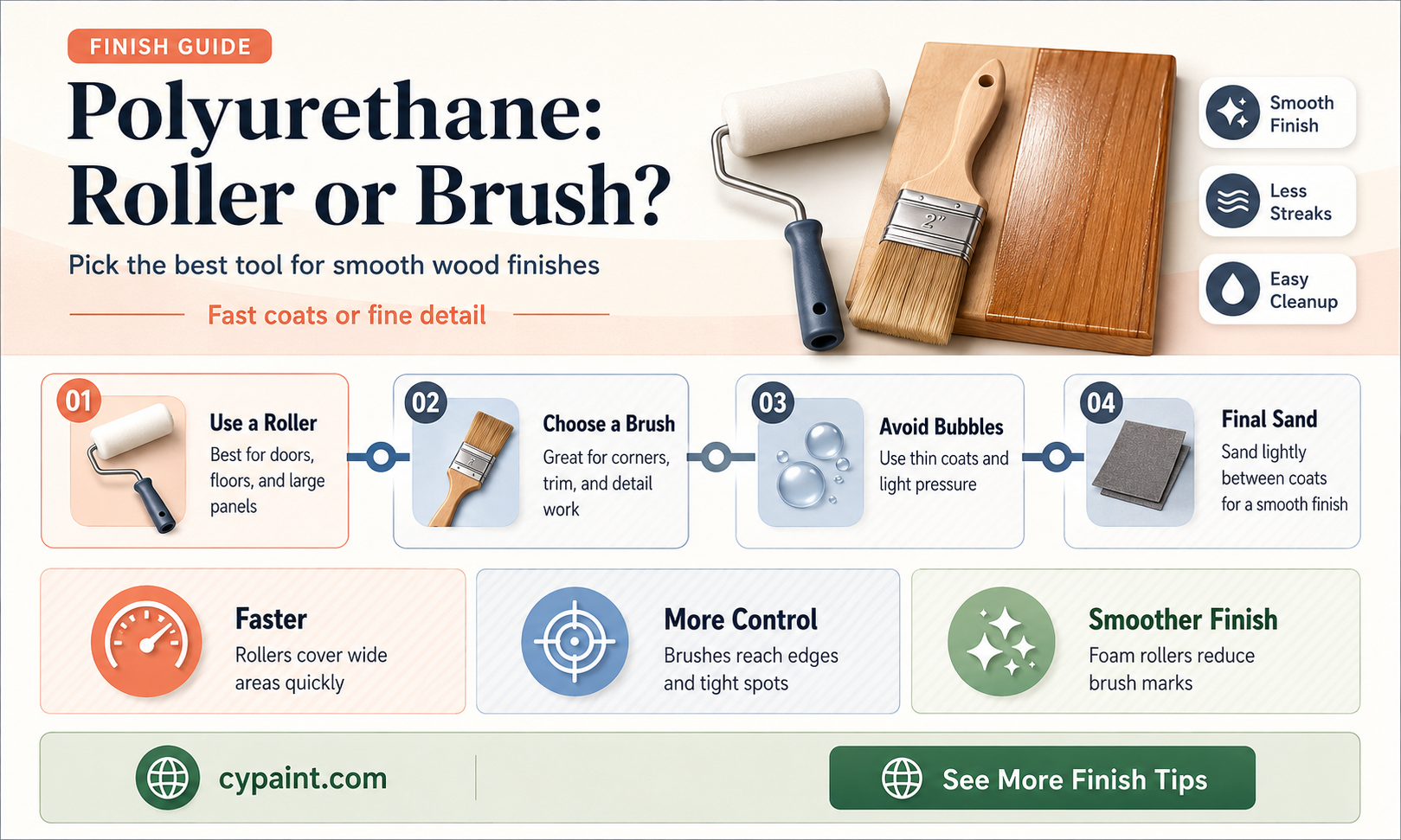 can you apply polyurethane with a paint roller