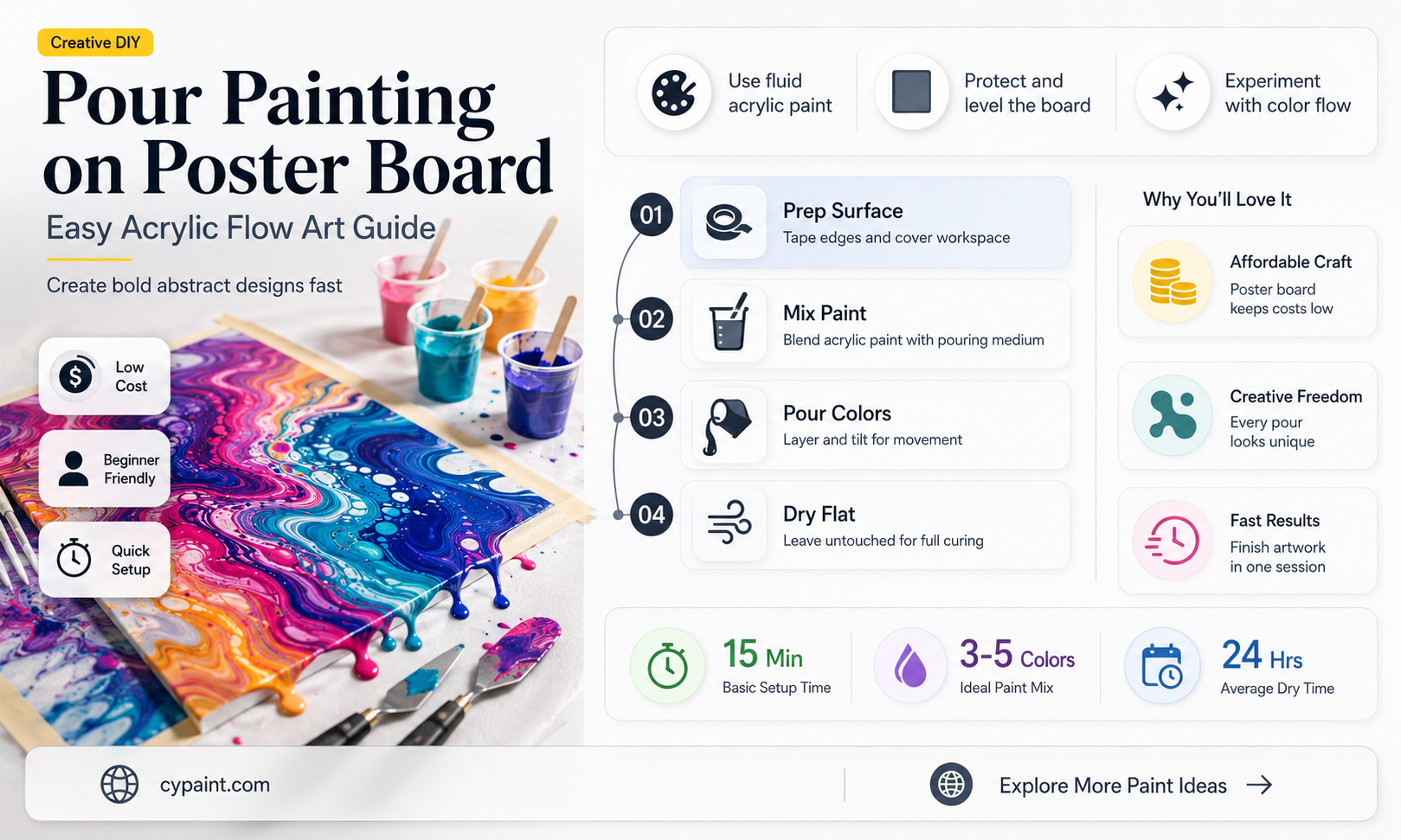can you do a paint pour on poster board