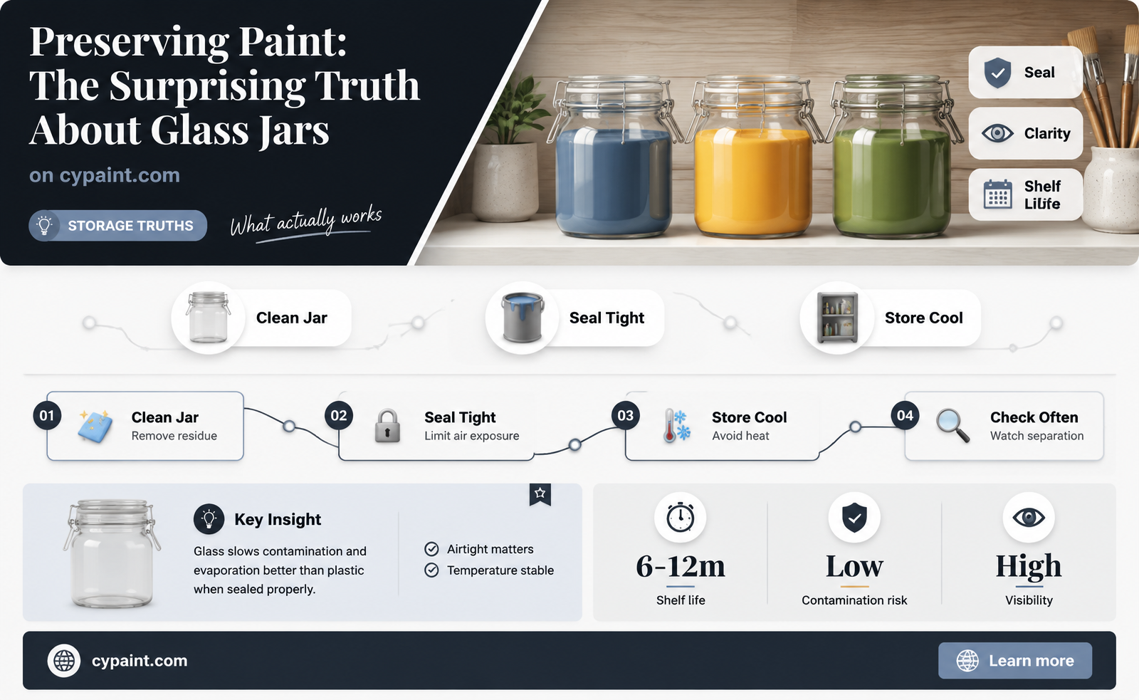 can you keep paint in a glass jar